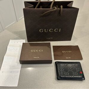 Gucci Men’s Wallet Bifold Monogram “GG” logo & original Box